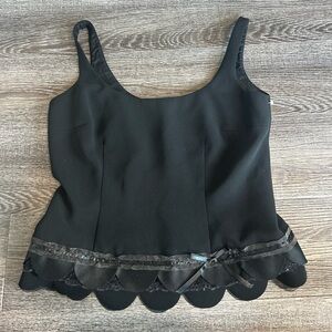 Maggy London Black Scallop-Trim Camisole
